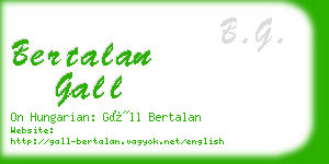 bertalan gall business card